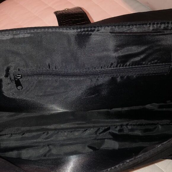 Elizabeth Arden Large Pebbled Faux Leather Suede Felt Laptop Bag Tote - Picture 8 of 13